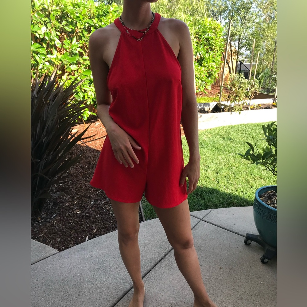 American apparel red jumpsuit/romper